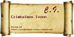 Czimbalmos Ivonn névjegykártya